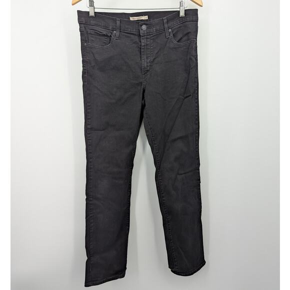 Levi's 314 Shaping Straight Black Jeans Men's Size 32Wx30L Mid Rise Slim Stretch - Picture 1 of 6